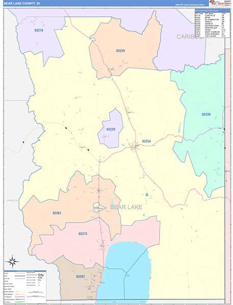 Bear Lake County, ID Zip Code Map